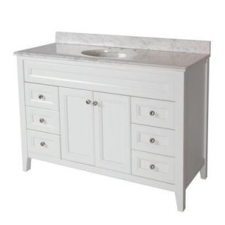 St. Paul Brisbane 48 1/2 in. Vanity in White with Stone Effects Vanity Top in Cascade BB48P2COM WH