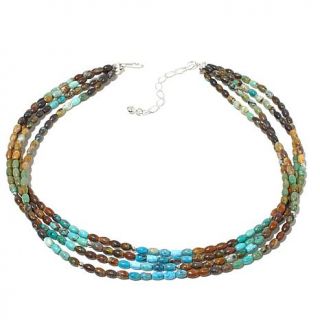 Jay King 4 Row Multicolor Turquoise Bead 18 1/4" Sterling Silver Necklace   7953188