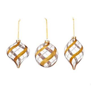 Sage & Co. Modern Opulence Collection 5.5 in. Glass Swirl Ornament (3 Styles) (3 Pack) XAO19421CL