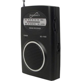 Supersonic SC 1103 Compact AM/ FM Pocket Radio with Built in Speaker