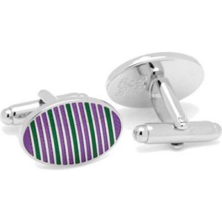 Mens Cufflinks Inc Oval Repp Stripe Cufflinks Purple   17286686