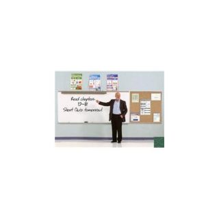 Ghent SPC46B V 197 4 ft. x 6 ft. Style B Combination Unit   Porcelain Magnetic Whiteboard and Vinyl Fabric Tackboard  