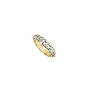 LBJ L5019065WR CZ 5 Row Eternity Ring in Yellow Rhodium over Sterling Silver