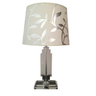 Elegant Designs 12 in. Silver and White Skyscraper Crystal Table Lamp LT1030 SLW