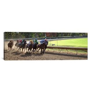 iCanvas Panoramic At the Race Track Photographic Print on Canvas