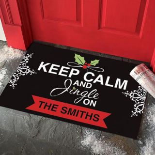 Personalized Keep Calm and Jingle On Doormat