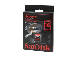 SanDisk Extreme 16GB Secure Digital High Capacity (SDHC) Flash Card Model SDSDX3 016G A31