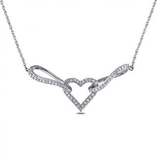 10K White Gold 0.19ct Diamond Heart 17" Necklace   7750686