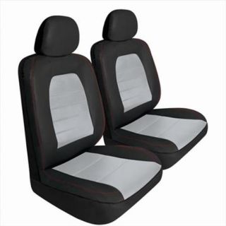 Pilot Automotive SC 436E Super Sport Synthetic Leather Seat Cover   Black & Gray, 2 Piece Set