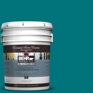 BEHR Premium Plus Ultra 5 gal. #T15 3 Essential Teal Satin Enamel Exterior Paint 985305