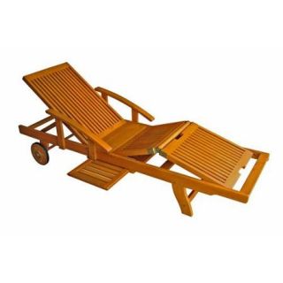 International Caravan Royal Tahiti Wooden Chaise Lounge with Multi Position Deck