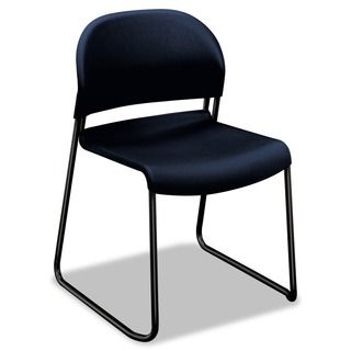 HON Regatta Blue with Black Finish Legs GuestStacker Series Chair (Set