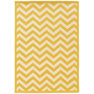 Oh! Home Silhouette Yellow/ White Area Rug (5 x 7)
