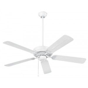 Nutone CFO52WH Fan, 52" Outdoor Ceiling Fan   White w/ Reversible Polished White/White Oak Blades