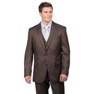 Kenneth Cole Crème Label Mens Slim Fit Brown Suit Separate Coat