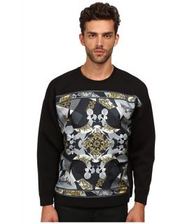 Versace Collection Scuba Sweatshirt w/ Silk Front Pattern Black