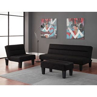 Kebo 3 Piece Living Room Collection, Black
