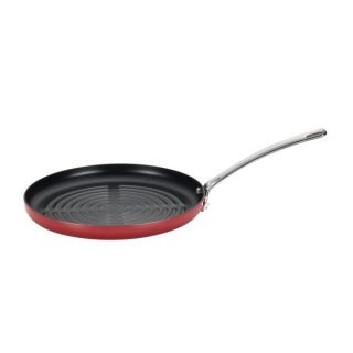 Circulon Genesis Red Aluminum Nonstick 11 inch Shallow Round Grill Pan