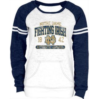 Notre Dame Fighting Irish Womens Victory Burnout Fleece Raglan Jersey Crewneck Sweatshirt
