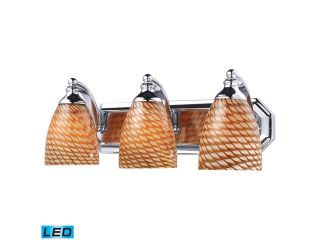 Elk Lighting 3 Light Vanity in Polished Chrome and Coco Glass   570 3C C LED