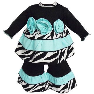 AnnLoren Blue & Black Rumba 2 piece Outfit for American Girl Dolls