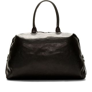 Ann Demeulemeester Black Leather Side Strap Duffle Bag