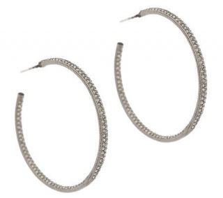 Nadri Inside Out Pave Style Hoop Earrings —