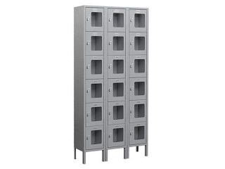 Salsbury Industries S 66368GY U 6 ft. H x 18 in. D See Through Metal Locker   Six Tier Box Style   3 Wide   Unassembled   Gray