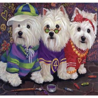 Precious Pet Paintings West Highland Terrier Flag
