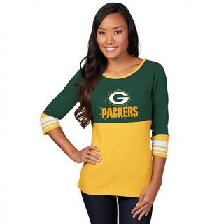 Officially Licensed NFL For Her Roster Rush Colorblocked 2 Tier Tee   Packers   7750043