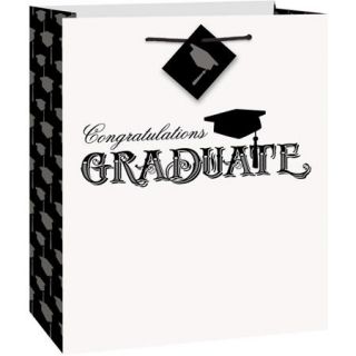 Graduation Gift Bag, Black/White