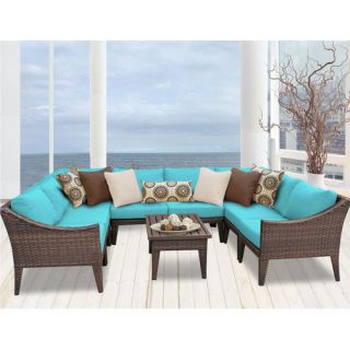 Manhattan 9 Piece Deep Seating Group with Cushion by TK Classics