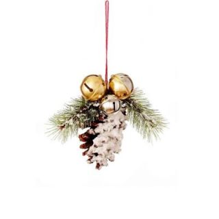 Classic Christmas Collection 8 in. Pine, Pinecone and Jingle Bell Ornament XVC19931GRCOM