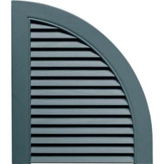 Builders Edge 15 in. x 17 in. Louvered Design Wedgewood Blue Quarter Round Tops Pair #004 050011400004