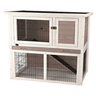 Rabbit Hutch with Sloped Roof   gray/white   Medium