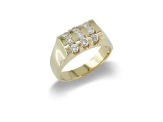 JewelryCastle 3 920 MR 14KYG 9 1/2 14K Gold Mens Diamond Ring   Size 9.5