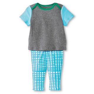 Oh Joy!® Newborn 2 Piece Tee and Pant Set   Blue Grid