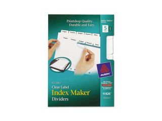 Index Maker Dividers, White 5 Tab, 5 1/2 X 8 1/2