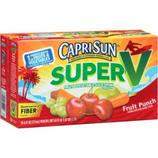 Capri Sun Super V Fruit Punch Fruit & Vegetable Juice Drink, 6 fl oz, 10 count
