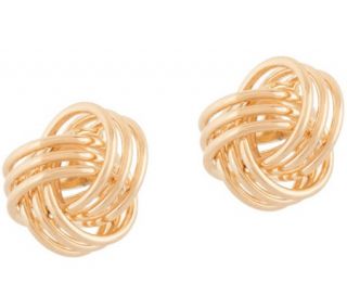 14K Gold Polished Love Knot Stud Earrings —