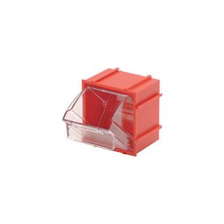 Quantum Storage Clear Tip Out Storage Bin — 2in. x 2 1/2in. x 2 3/4in. Size, Red  Tip Out Bins