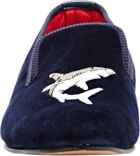 Crockett & Jones Velvet Shark Embroidered Slippers