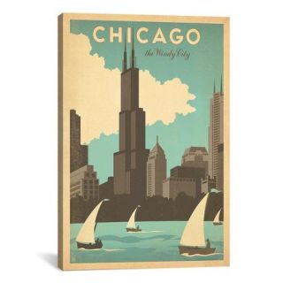 iCanvas 'The Windy City   Chicago, Illinois' by Anderson Design Vintage Advertisement on Canvas