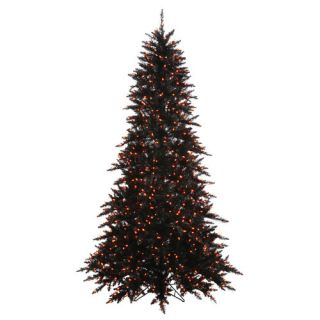 Vickerman 10 Black Fir Artificial Christmas Tree with 1150 Orange LED