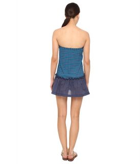 Marc by Marc Jacobs Tara Stripe Pull On Bandeau Dress Cover Up Buck Blue
