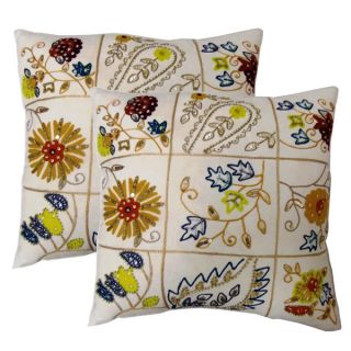 Celebration 20 inch square Sequin Embroidered Throw Pillows (Set of 2