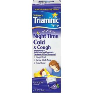 Triaminic Children's Cold Relief Night Time Cold & Cough Syrup, Grape Flavor, 4.0 fl oz
