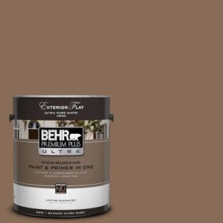 BEHR Premium Plus Ultra 1 gal. #BNC 34 Spiced Latte Flat Exterior Paint 485301