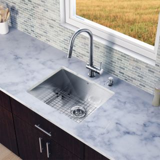 Vigo All in One 23 inch Undermount Stainless Steel Kitchen Sink Faucet