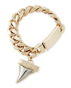 Givenchy Golden & Gunmetal Shark Tooth Bracelet